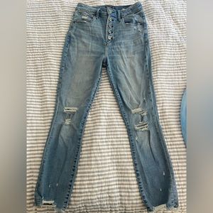 A&F curve love high rise super skinny jeans
